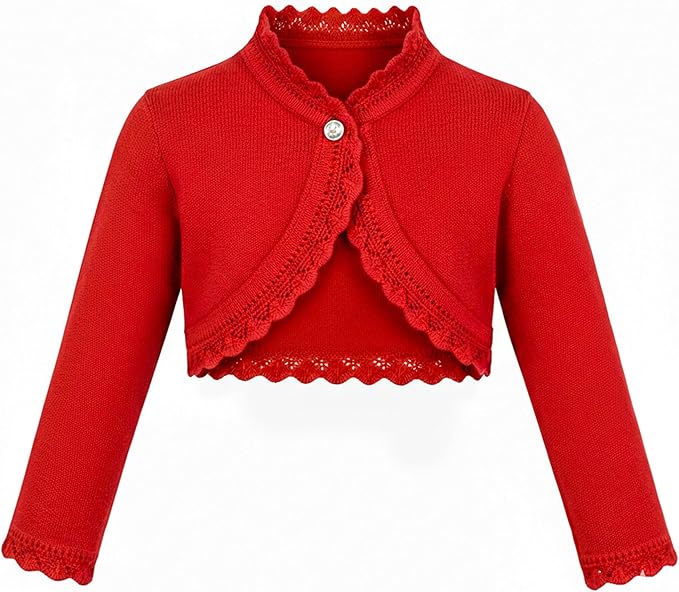 Lilax Little Girls' Knit Long Sleeve Button Closure Bolero Cardigan Shrug by Lilax