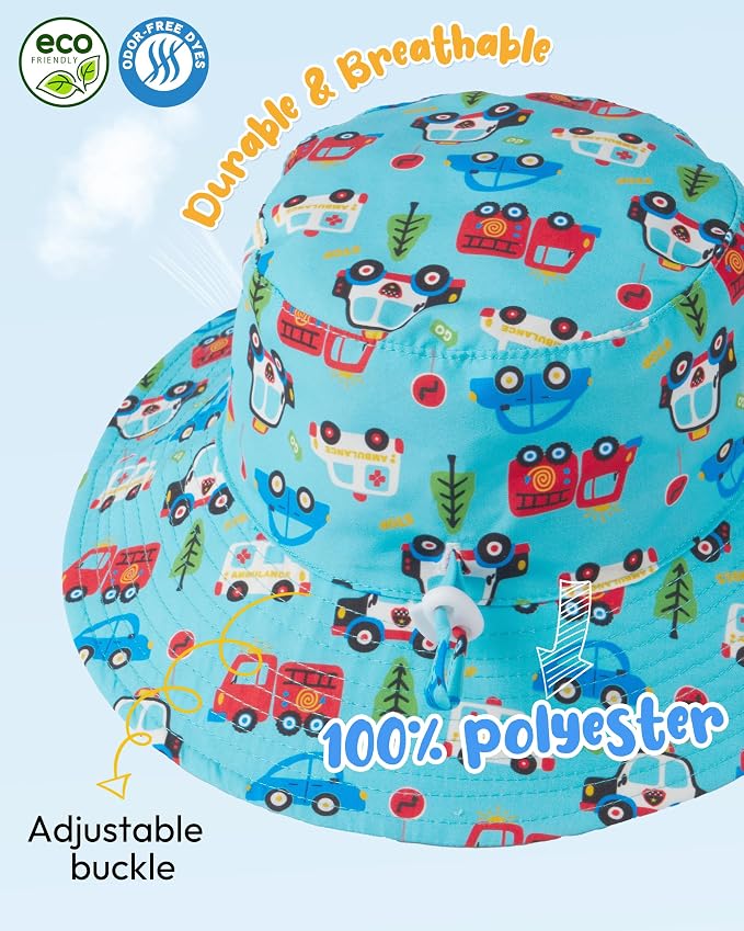 Baby Sun Hat Kids Summer Sun Protection Toddler Bucket Hat Wide Brim Adjustable - Image 2