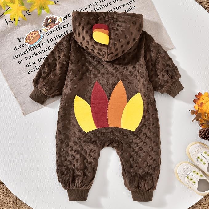 Unutiylo Unisex Baby Boys Girls Long Sleeve Infant Baby Zipper Hooded Jumpsuits - Image 4