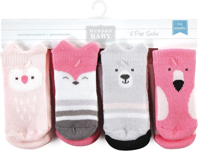 Hudson Baby Baby 8-pack Cotton Rich Newborn and Terry Socks - Image 2