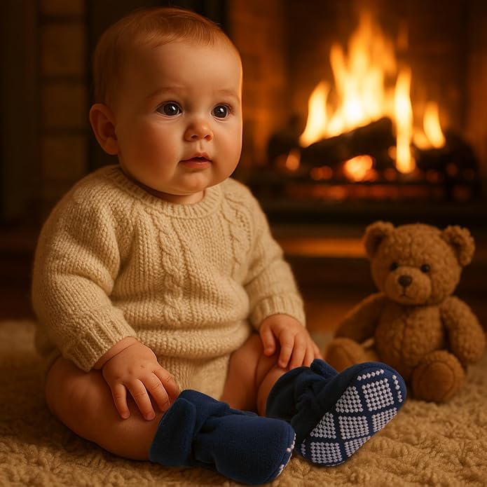 Pro Goleem Fleece Baby Booties, Warm Cozy Baby Slippers, Stay On Sock Shoes - Image 2