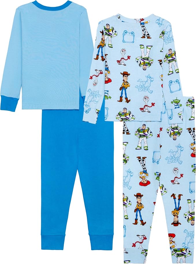 Disney Boys' 4-Piece Snug-fit Cotton Matching Comfortable Pajama Set, Soft & - Image 6