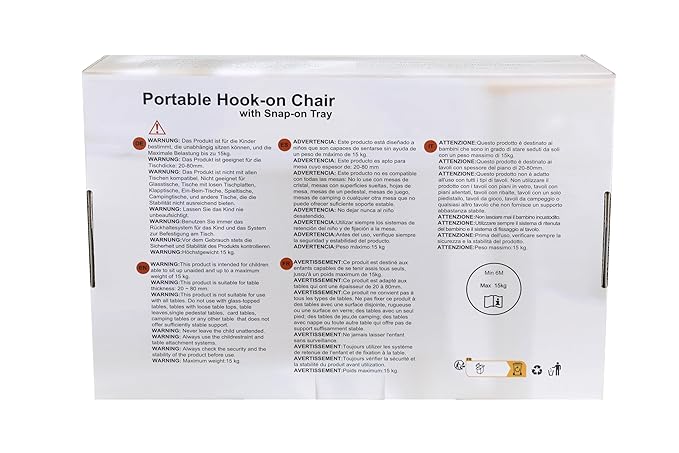 Hook on High Chair with Tray: High Chair for Babies and Toddlers 6-36 Months, Portable and Foldable High Chair for Home and Travel, Baby Feeding Chair, Setup in Seconds - Includes Carry Bag (Grey)