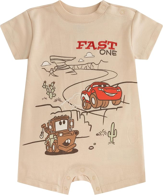 Disney Cars Pooh Mickey Stitch Baby Boys 2 Pack Romper - Image 3