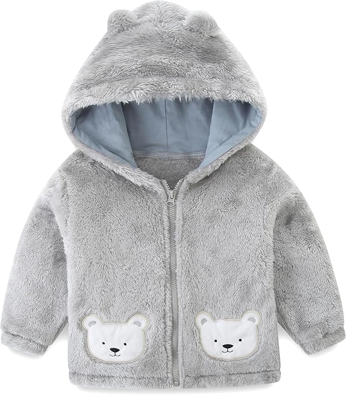 Newborn Infant Baby Boys Girls Cartoon Fleece Hooded Jacket Coat by BabymineStartFromTheHeart