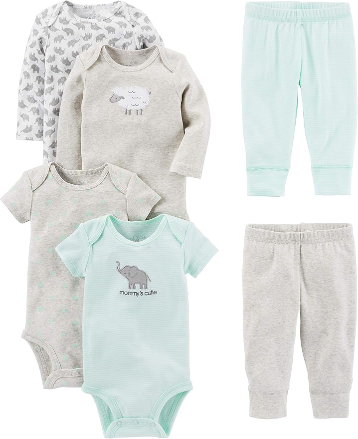Simple Joys by Carter's Baby 6-piece Bodysuits and Pants Set - Image 3