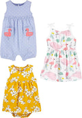 Simple Joys by Carter's Baby Girls 3-pack Romper, Sunsuit and Dress by SimpleJoysbyCarters