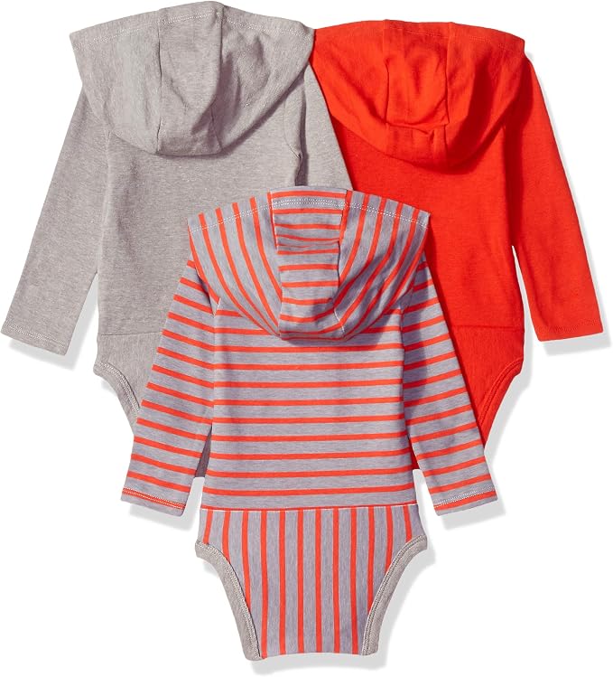 Hanes Baby Long Sleeve Bodysuit, Ultimate Bodysuit Hoodie Boys & Girls - Image 2