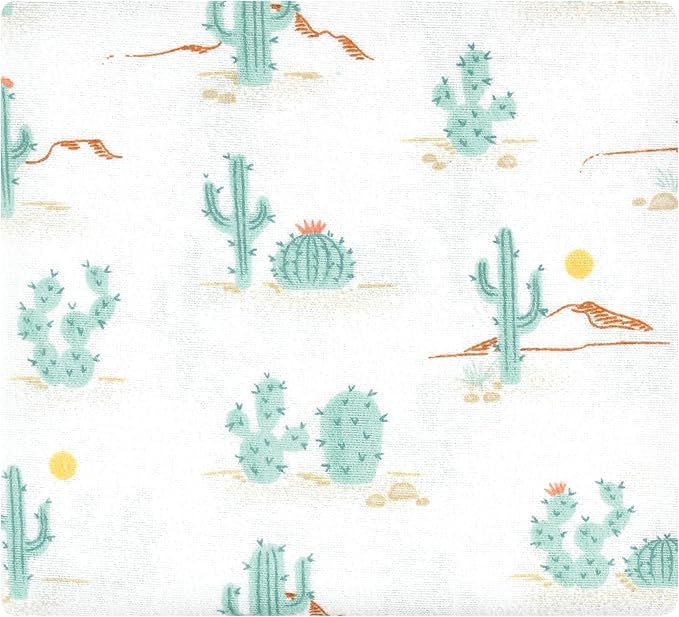 Hudson Baby Unisex Baby Cotton Flannel Receiving Blankets Bundle, Desert Cactus - Image 3