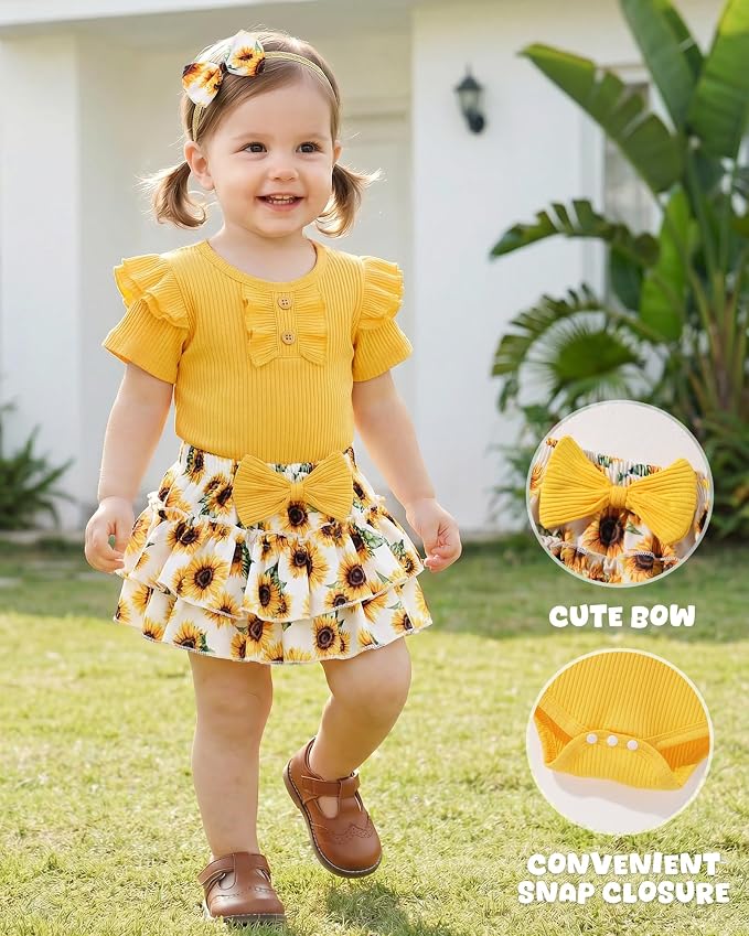 HONGTEYA Baby Girl Clothes Set Newborn Infant Summer Outfits - Image 3