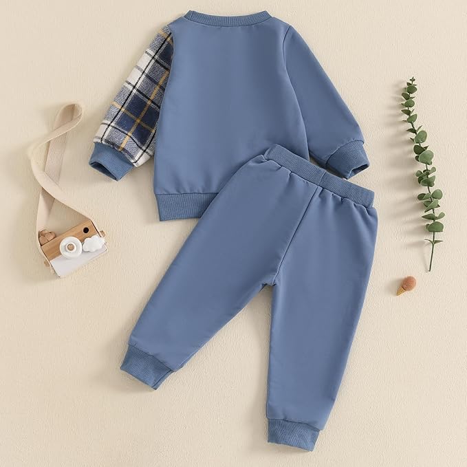 Toddler Baby Boy Fall Outfits Long Sleeve Crew Neck Pullover Sweatshirt + Jogger Pants Set Infant Winter Clothes