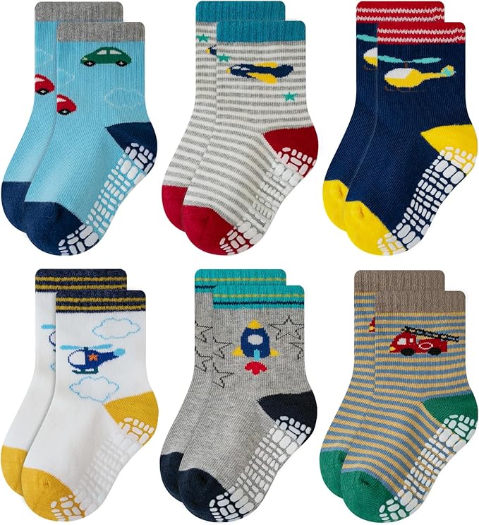 RATIVE Non Skid Anti Slip Crew Socks by RATIVE