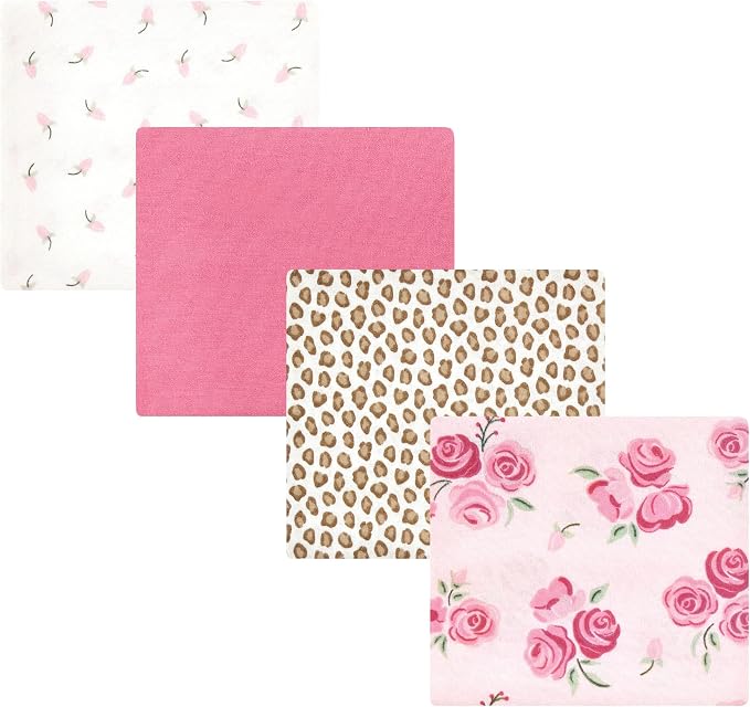 Hudson Baby Unisex Baby Cotton Flannel Receiving Blankets, Blush Rose, One Size by HudsonBaby