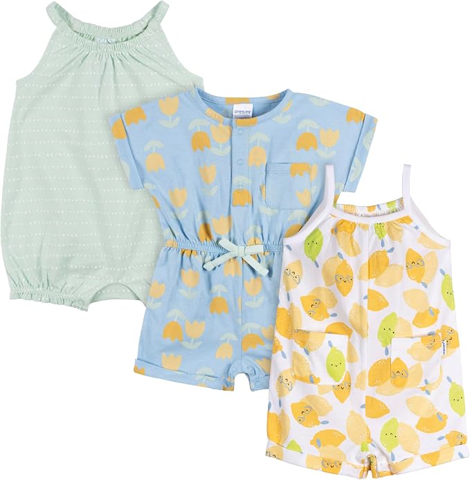Onesies Brand Baby Girls' 3-pack Romper by OnesiesBrand