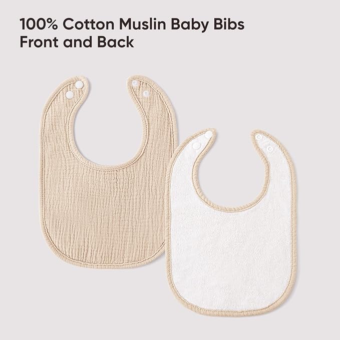 Bearmoss Baby Bibs for Drooling and Teething 100% Cotton Muslin Bibs | 8 - Image 6