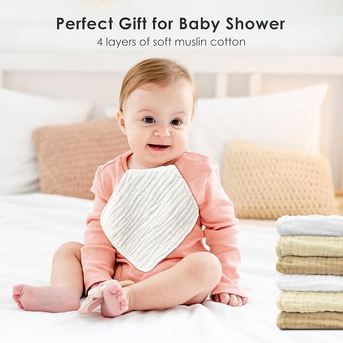 Sunny zzzZZ Baby Muslin Washcloths -100% Cotton Muslin Soft Baby Bath Wash - Image 6