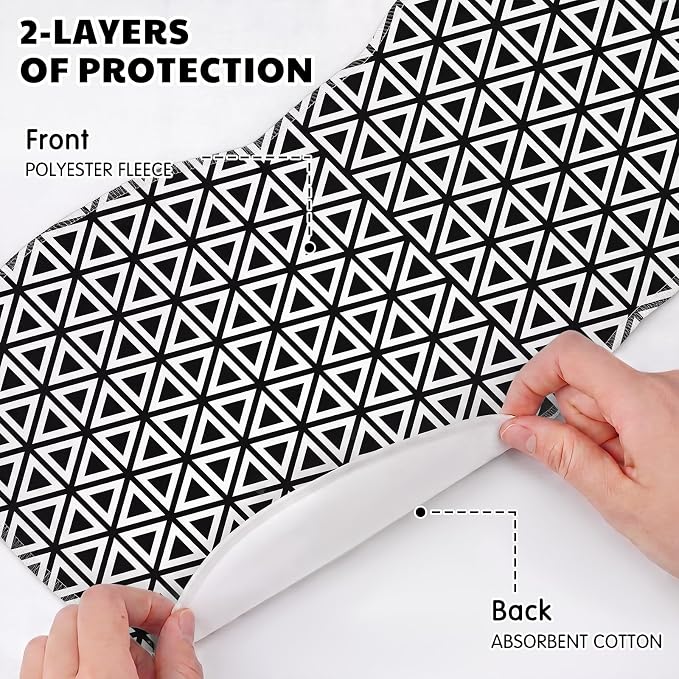 SmoothNovelty 5 Pack Black and White Baby Burp Cloths Soft Absorbent Burping - Image 3