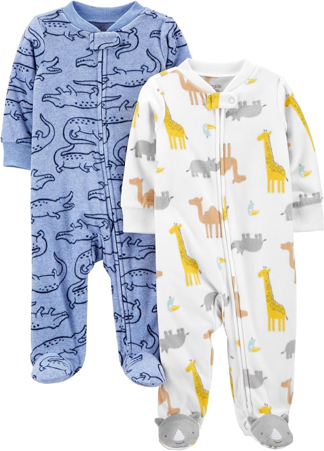 Simple Joys by Carter's Unisex Baby 2-pack Neutral Fleece Footed Sleep and Play by SimpleJoysbyCarters