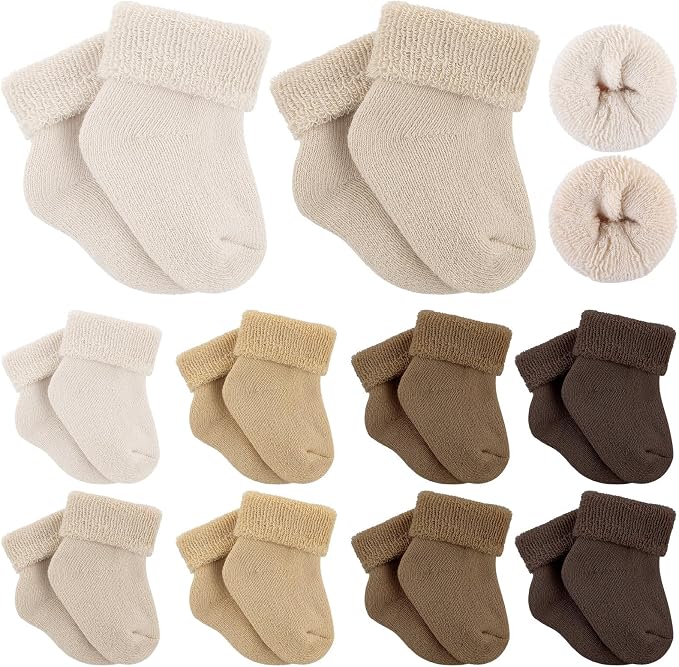 Twistover 10 Pairs Preemie Cotton Turn Cuff Socks by Twistover