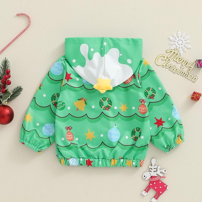 Toddler Windbreaker Jacket Baby Girl Hooded Zip Up Sweatshirt Winter Jacket - Image 5