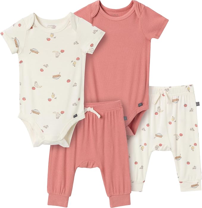 Modern Moments by Gerber Baby Viscose 4-Pack Bodysuit & Pant Set by ModernMomentsbyGerber