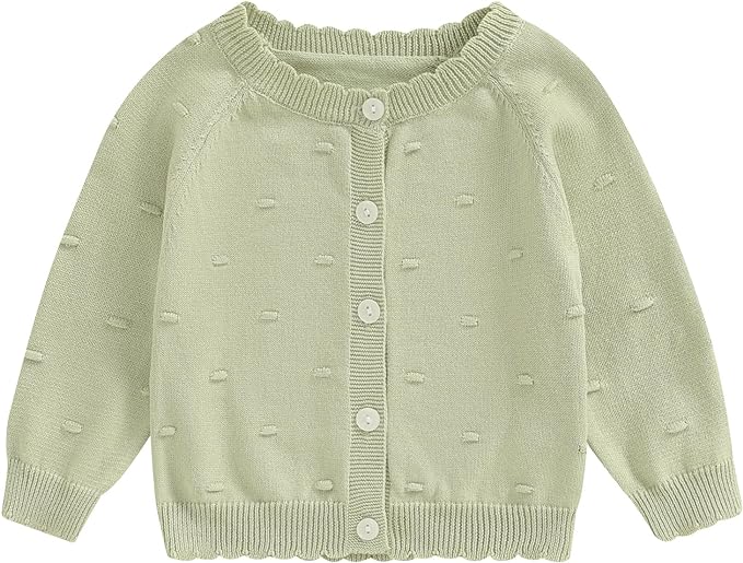 Baby Girl Cardigan Long Sleeve Button Up Sweater Toddler Girl Fall Outfits by Faithtur