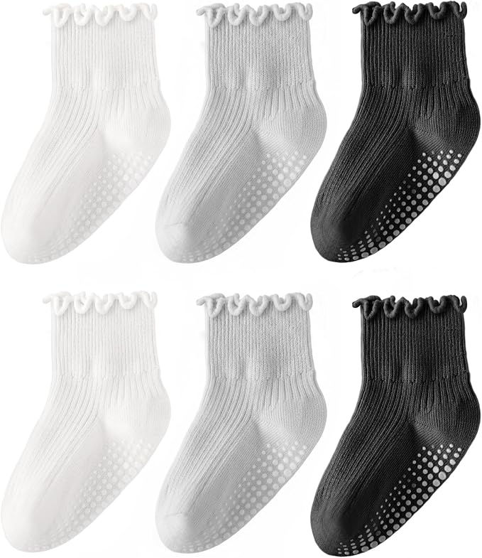 HONGTEYA 6 Pairs Toddler Ruffle Socks by HONGTEYA