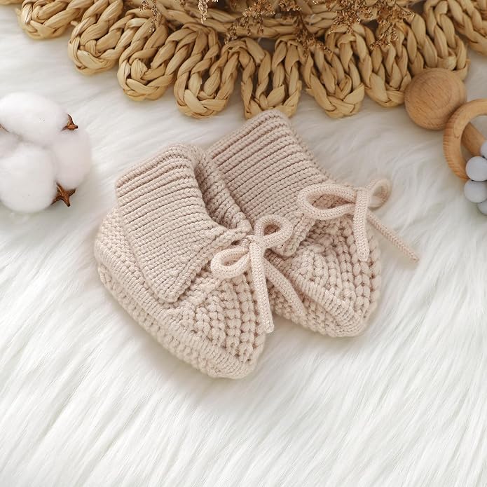 Baby Booties Newborn Boys Girls First Walkers Knit Infant Sock Shoes - Image 5