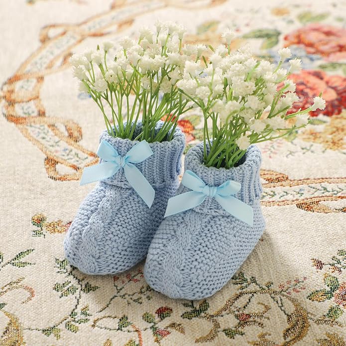 Baby Booties Newborn 100% Cotton Cozy Knit First Shoes | Soft Cute Shower Gift - Image 3
