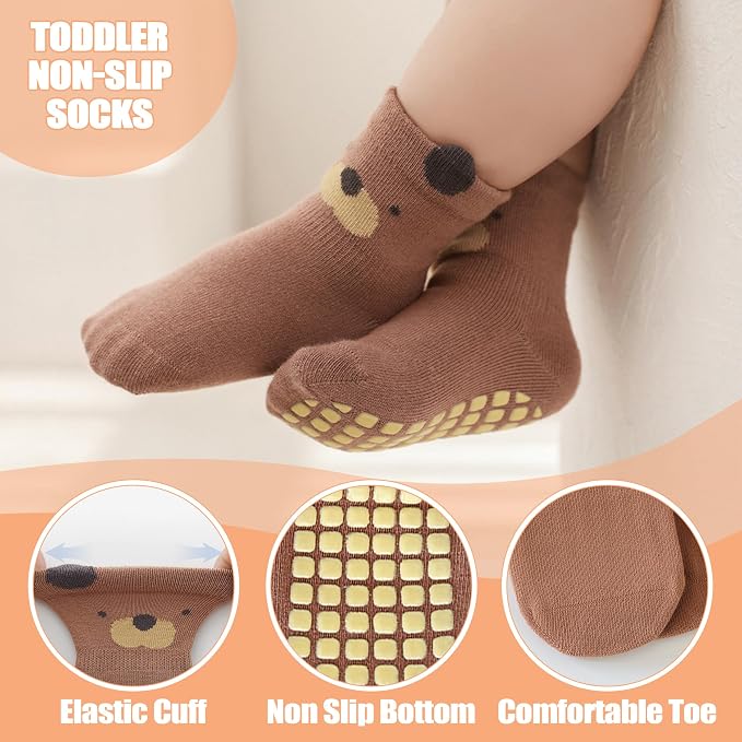 TRUEHAN 5 Pairs Toddler Non Slip Socks - Image 3