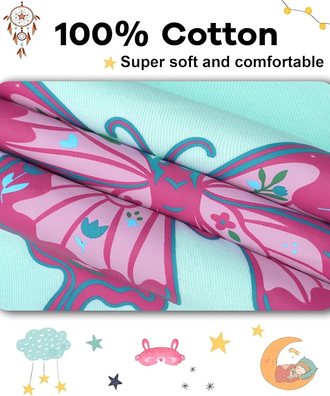DAUGHTER QUEEN Girls Summer Pajamas Set 4 Pieces 100% Cotton Sleepwear Size 18 - Image 6