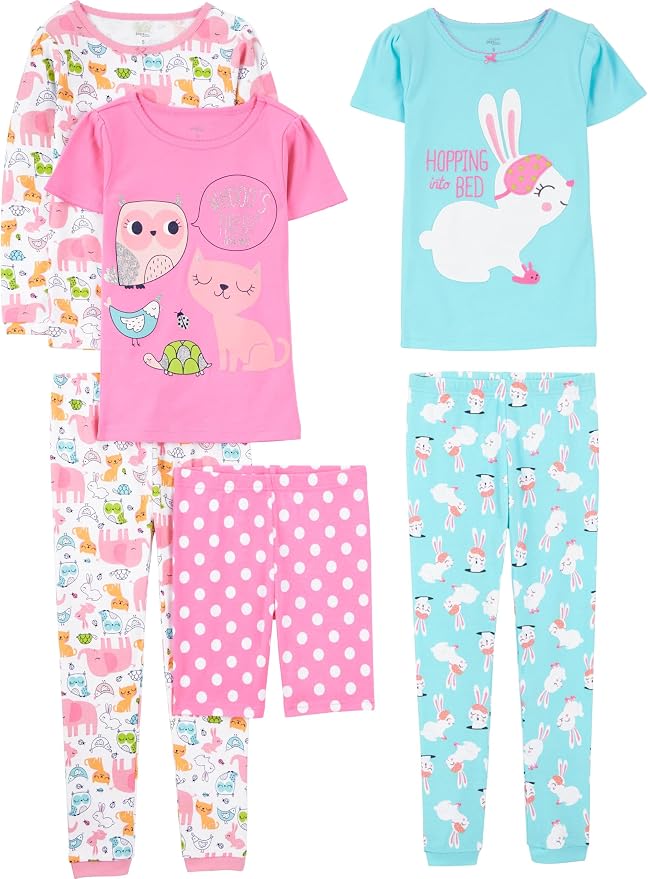 Simple Joys by Carter's Girls 6-piece Snug Fit Cotton Pajama Set by SimpleJoysbyCarters