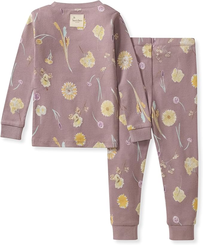 Burt's Bees Baby Girls Organic Cotton Pajamas, Toddler PJ Set, 2-PC | Soft - Image 2
