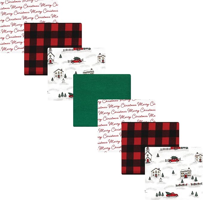 Hudson Baby Unisex Baby Cotton Flannel Receiving Blankets Bundle, Christmas by HudsonBaby