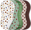 SmoothNovelty 5 Pack Football Baby Burp Cloths Soft Absorbent Burping Rags by SmoothNovelty