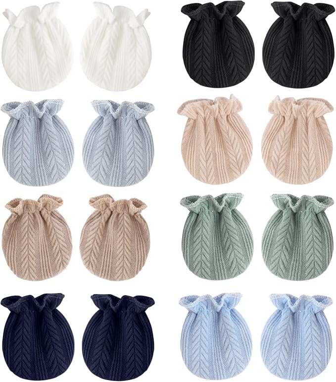 BQUBO Newborn Infant Toddler Mittens No Scratch Cotton Elastic Wrist Gloves by DRESHOW