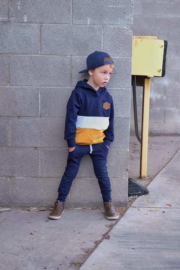 Infant Baby Boy Fall Winter Clothes Outfit Hooded Long Sweatshirt Pant Set - Image 2