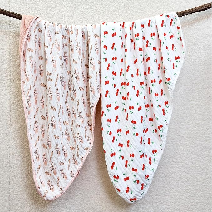 REPRECONF Muslin Baby Blanket 2 Pack, 6 Layer Cotton Swaddle Blanket 43x43 | - Image 2