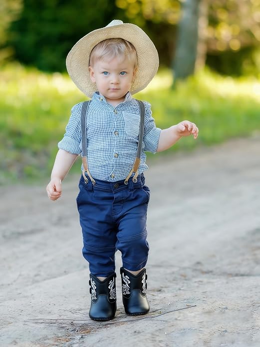 Jastore Baby Boys Girls Cowboy Boots Infant Western Booties Toddler Soft Sole - Image 3