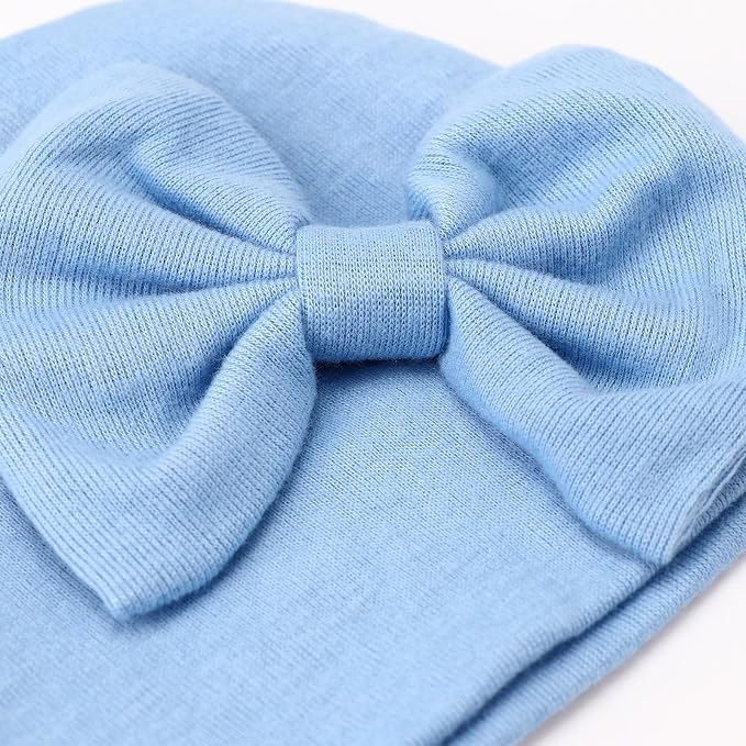 Newborn Baby Hats and Mittens Set Infant Bow Beanie Cap Toddler Gloves Newborn - Image 5