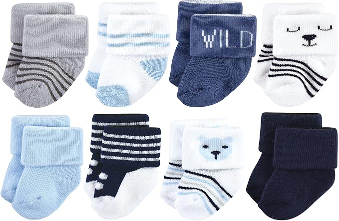 Hudson Baby Baby 8-pack Cotton Rich Newborn and Terry Socks by HudsonBaby