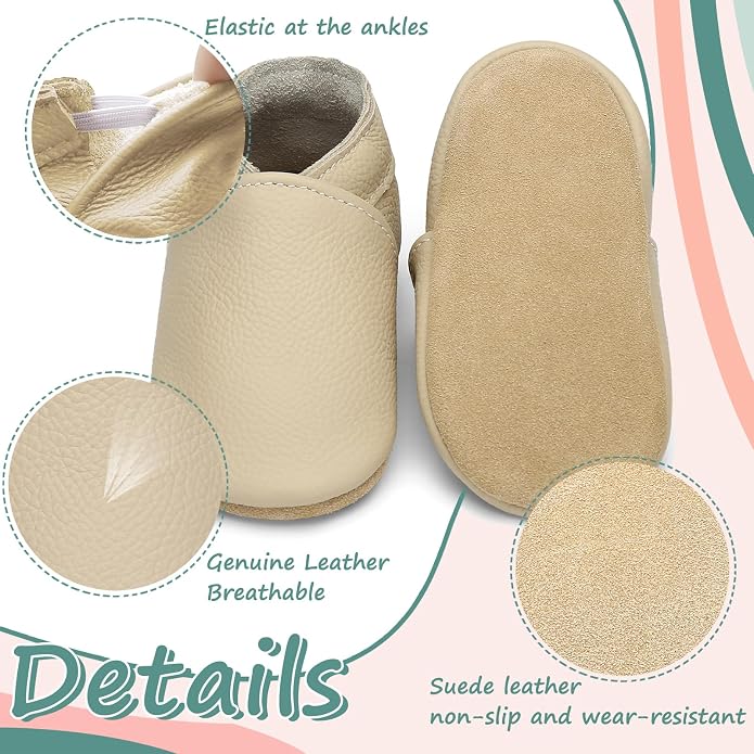 Genuine Leather Baby Booties Soft Sole Toddler Walking Shoes - Image 4