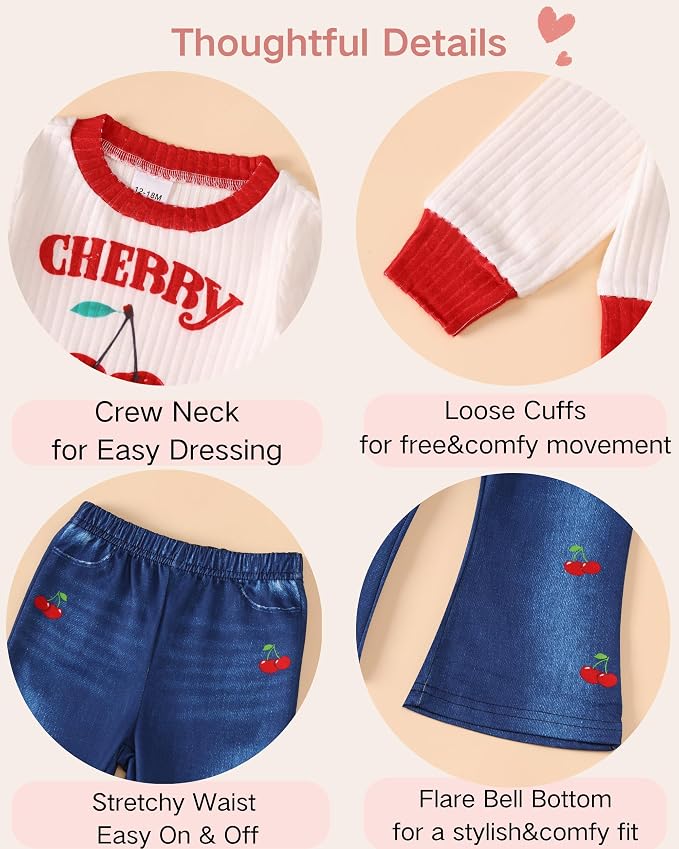 Renotemy Toddler Baby Girl Clothes Fall Winter Outfits Gifts 12Months-5T - Image 4