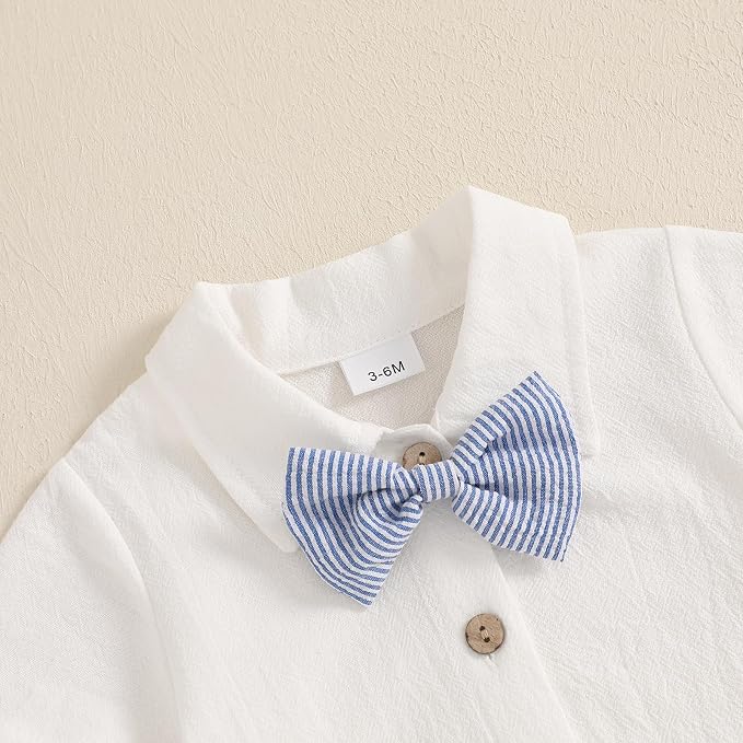 PUHHAPIEY Baby Boy Gentleman Wedding Outfit Dress Romper Suspender Pants | 0 3 - Image 4