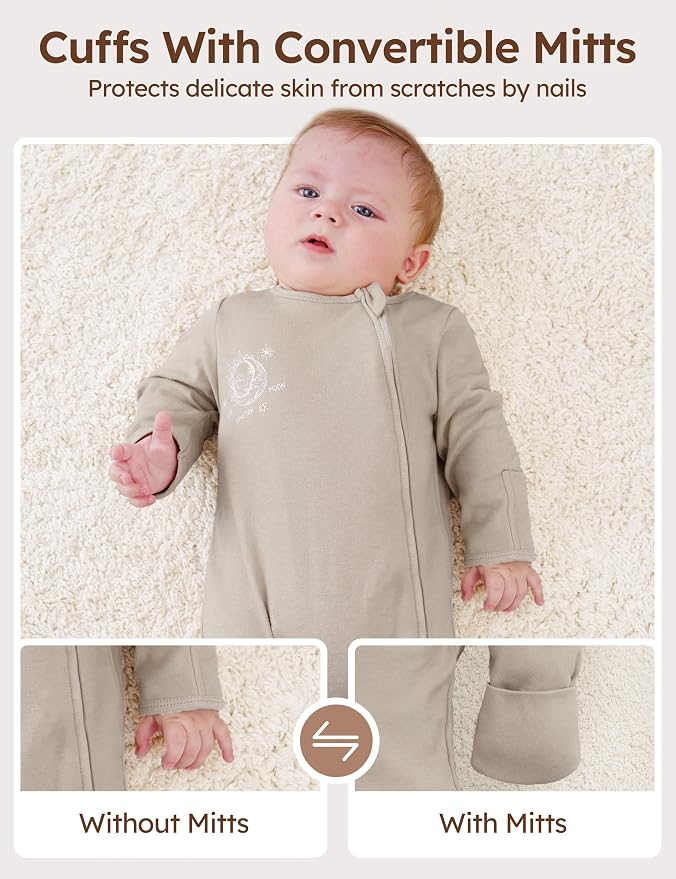 Unnivoll Baby Sleepers 100% Cotton Baby Pajamas Baby Boys Girls Clothes | - Image 5