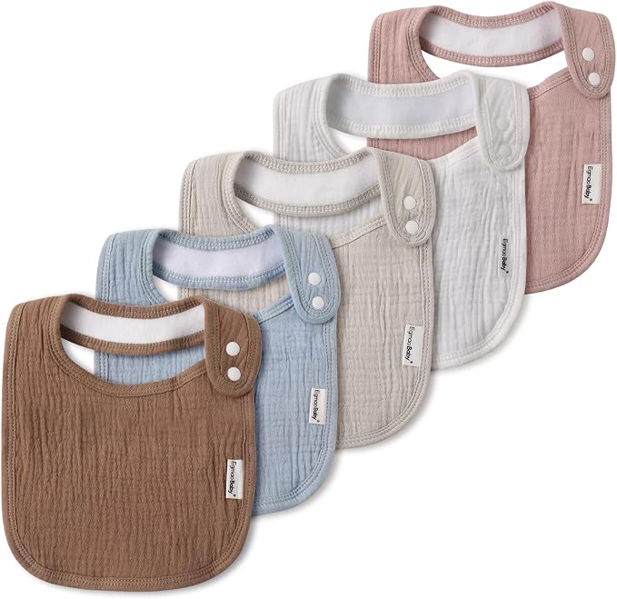Muslin Baby Bibs for Drooling and Teething, Bibs for Boys Girls | Soft Cotton by EgmaoBaby
