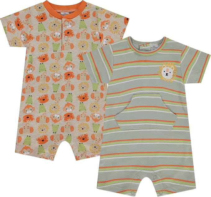 Cudlie 2-Pack Baby Boy Rompers – Soft Cotton, Everyday Comfort by Cudlie