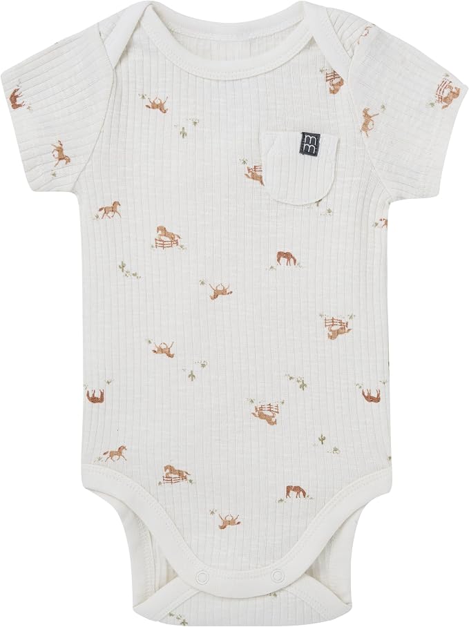 Modern Moments by Gerber Baby 4-Pack Short Sleeve Bodysuits & Shortie Set - Image 2