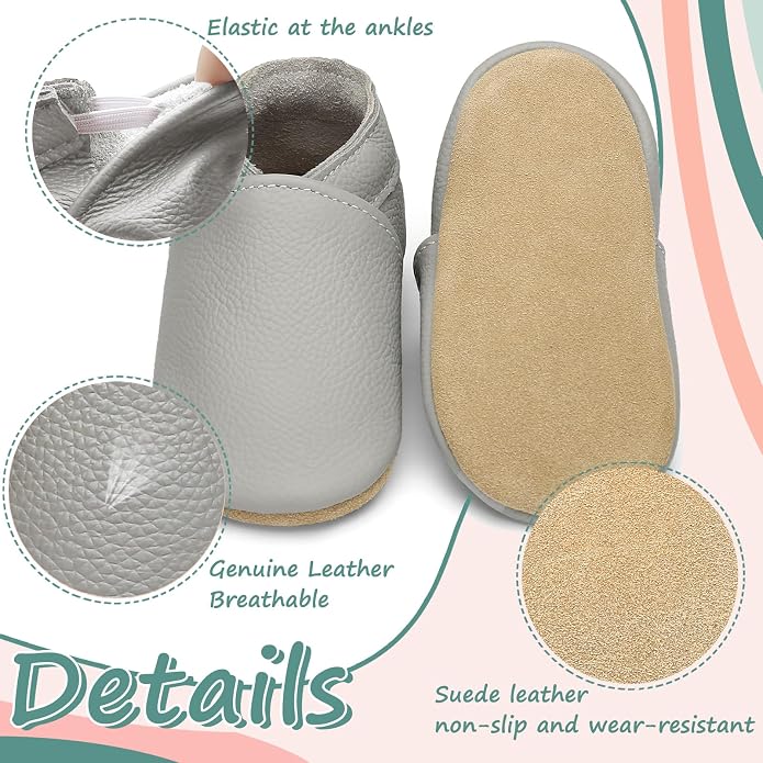 Genuine Leather Baby Booties Soft Sole Toddler Walking Shoes - Image 4