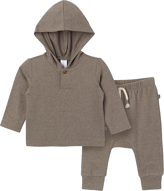 Modern Moments by Gerber Baby Hooded Hacci Top and Pant Set by ModernMomentsbyGerber